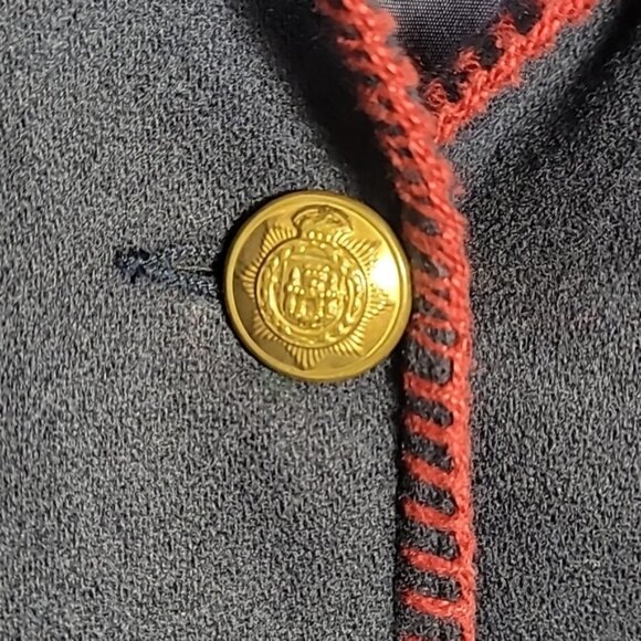 Vintage Limited Women 100% Wool Blazer Size S/M Navy Gold Button Classic Preppy - Picture 5 of 16